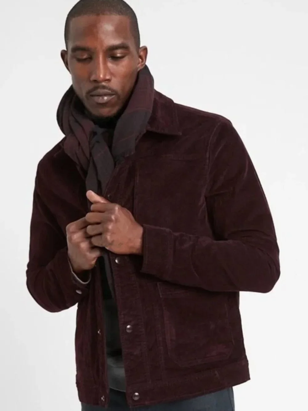 Banana Republic Italian Corduroy Shirt Jacket Wine - Medium